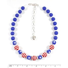 Style ARThouse Stars and Stripes, American Flag Choker Necklace, 16 Inches Adjustable