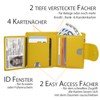 FreeHaveFun RFID Women's Leather Wallet Separate Coin Pocket, yellow, rfid