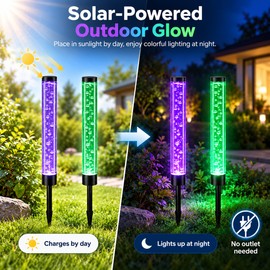 Solar Bubble Garden Lights for Outdoor Decor – RGB Color-Changing Path Lights for Lawn, Terrace & Courtyard