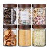 Homtop Glass Jars with Wood Lid 27 Oz 6 Pack,