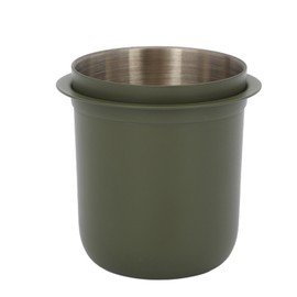 Dosing Cup 150ml 58mm Hands Free Stainless Steel Universal Inverted Coffee Powder Cup for Coffee Machine Military Green