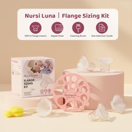 Nursi Luna Flange Inserts 10PCS 13/15/17/19/21mm for 24mm Flanges/Shield of Most Pumps, Flange Sizing Kit Silicone Flanges Insert, Breastfeeding Essentials Kit for New Moms