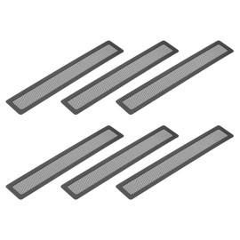 YOKIVE 6 Pcs Floor Vent Covers, Sticky Floor Register Cover PVC Mesh Air Vent Screen Filters, Great for Home Floor, Wall, Ceiling, Catch Debris Hair Dust (Black, 12-Inch x 2-Inch)