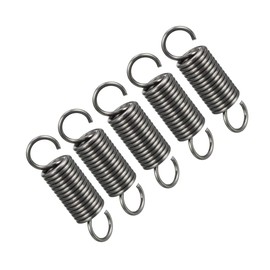 TOP-VIGOR 5Pcs Extension Compressed Spring, 1.5mm Wire Dia, 12mm OD, 50mm Free Length Durable Steel Compression Springs, Small Dual Hook Extended Tension Springs