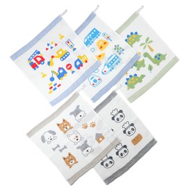 Muko Towel Pela Towel with Loop, Hand Towel, Made in Japan, Senshu Towel, Thin, Nursery School, Set of 5 (Boy Pattern)