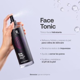 Tónico Facial de 500 ml con más de 99% de Ingredientes Naturales, Extracto de Aloe Vera, Jengibre, Agua de Rosas y Hamamelis. Tónico que Refresca y Ca