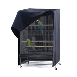 PONY DANCE Pets Product Universal Birdcage Cover Blackout & Breathable Birdcage Cover for Pets' Good Night, Large, Black, 31 L x 21 W x 41 in H