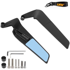 LKV Motorcycle Rearview Mirrors - CNC Upgraded Universal 10MM 8MM Stealth Mirrors Rotating Wind Wing Side Mirror for 1290 Super Duke R Evo KAWASAKI Z650 Z900 Yamaha MT07 MT09