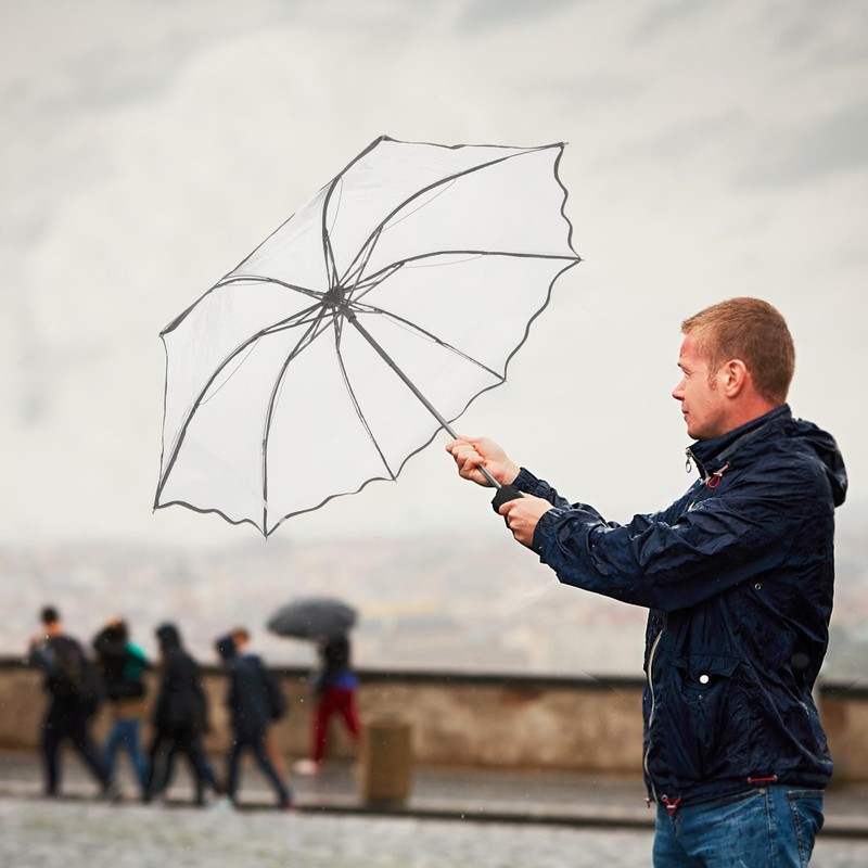 VALICLUD Portable Sun and Umbrella, Transparent Foldable Umbrella, Windproof Compact