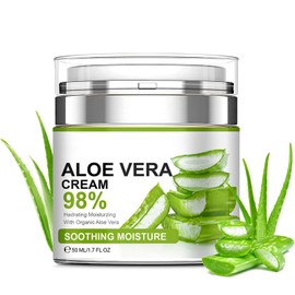 ARCHIDATE Aloe Vera Face Cream Moisturizer, Moisturizing Cream with 98% Organic Natural Aloe Vera, Long Lasting Deep Moisturize, Soothing & Nourish Dry Skin, Lightweight & Non-Greasy Formula