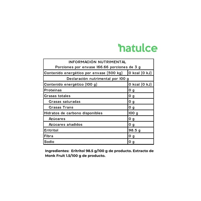 Monk Fruit Natulce 500g Endulzante Keto Fruto Del Monje 0kca