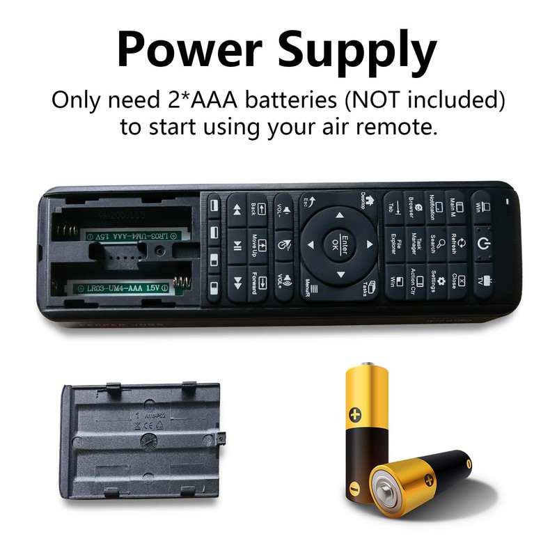 Pepper Jobs W10 GYRO Air TV Remote, QWERTY Keyboard Fly