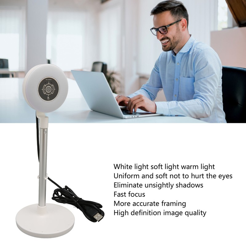 1080P Fill Light Webcam 3 Level Adjustable Fill Light Retractable