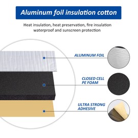 Car Heat Sound Deadening Insulation Mat, 394mil 10.76sqft Sound Deadener & Heat Insulation Pad for Auto Hood Engine Roof Door and Trunk - 40 Inch x 40 Inch, Aluminum Foil Finish
