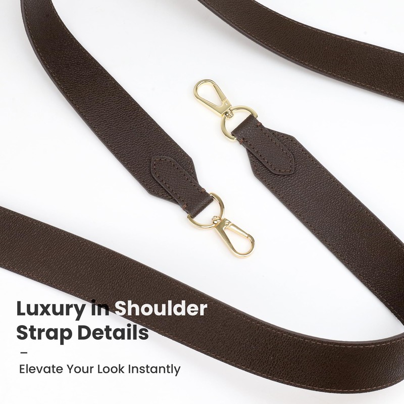 XYJG Vachetta Leather Strap for LV-Neverfull-bag,Double Sided Usable Cowhide Crossbody