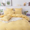 FADFAY Yellow Plaid Duvet Cover Set Twin XL 100% Cotton