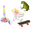 EVTSCAN Bird Training Toys, Parrot Intelligence Toy, Mini Shopping Cart