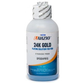 Lahzio 24K Yellow Gold Pen Plating Solution –for Pen Plating Systems Jewelry Grade Cyanide-Free, 1 FL Oz