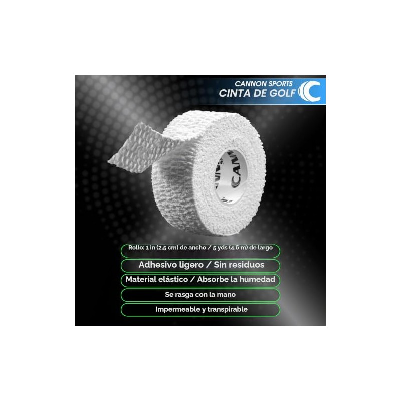 Cannon Sports Cinta de Golf, Dedos y Manos, Sin Restos,