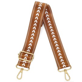 Lekesky Purse Strap Replacement Crossbody, Brown Arrow Jacquard Purse Strap for Women, Adjustable Bag Straps Replacement