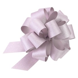 uxcell 5pcs 4 Inch Large Pull Bow Glitter Gift Wrapping Big Pull Bows Ribbon Pink for Wedding Baskets Presents Christmas Party