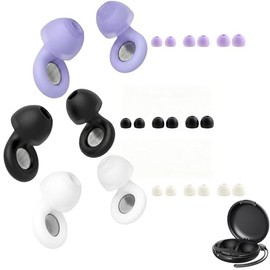 3 Pares de Tapones de Oídos para Dormir, Tapones para Dormir Anti Ruido 45 dB, con 9 Pares de Puntas de Repuesto, Tapones Auditivos Reutilizables de Silicona para Sueño, Viaje, Estudio, Conciertos, Escolar