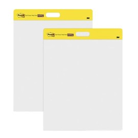 Post-it Almohadilla de pared con tiras de comando, 20 x 23 pulgadas, color blanco, 20 hojas/bloc, Blanco, Paquete de 2