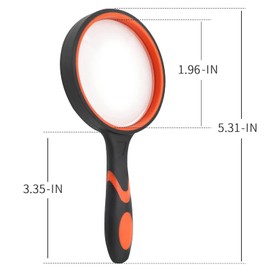 8 Pack 8X Handheld Magnifying Glass Reading Magnifier 50mm Magnifying Glass Lens with Non-Slip Rubber Handle for Reading Hobbies and Science