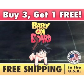 Avery Hi-Performance Baby Goku Baby on Board Bumper Sticker, Goku Dragon Ball Z Bumper Boy Sticker