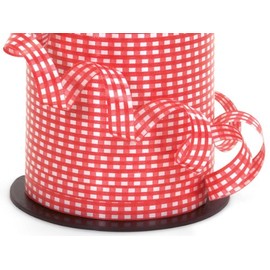 Pack Of 1, Gingham Red Curling Ribbon 3/8" X 250 Yards 100% Polypropylene For All Occasions & Seasonal Celebrations