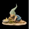 Pixie Leprechaun Figure with Chick | Gnome Dwarf Decoration