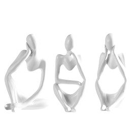 SoeUyd Pack of 3 Sculpture Decoration, Abstract Art Figures, Statues, People Decorative Figures, Suitable for Home, Living Room, Bedroom, Study, Office and Other Scenes Decorative Ornaments