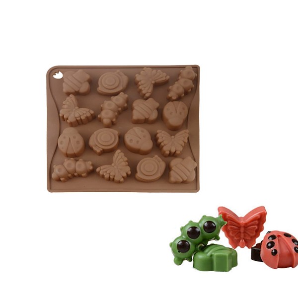 16 Cavity 3D Insect Butterfly Silicone Molds Crayon Mold Snail