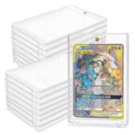 14pcs 35PT Magnetic Card Holder Hard Acrylic Trading Card Protector Holder Transparent Game Card Storage Case UV Protection for Standard Card Yu-Gi-Oh Sports Card Game Card