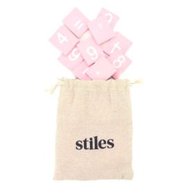 30 Premium Numbers and Symbols for Tile Board - No Letters and Letter Board - Wooden Numbers for School and Teaching Letter Board - Tile Crossword Pieces by Stiles, Pink