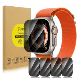 Lokyoo 5 Pack Privacy Screen Protector for Apple Wacth Ultra 49mm [Anti-Spy Tempered Glass] Easy Install, Tempered Glass Protector for Apple Wacth Ultra 49mm