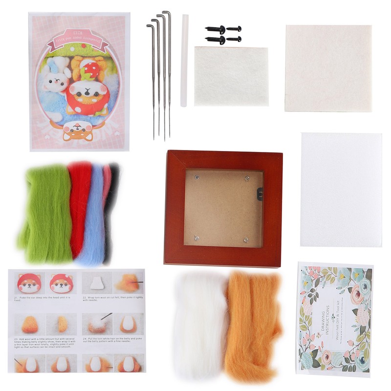 Needle Felting Kit Photo Frame Wool Felting Supplies Animal Plush