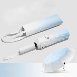 IOLOYU Folding Umbrella, Parasol, Folding Umbrella, One-touch Automatic Opening/Closing Umbrella, Lightweight, Folding Umbrella, Large Size, Parasol, UV Protection, 100% Light Blocking for Women,