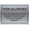 Food Allergy and Intolerances Safety Sign Notice Allergen A4 Silver