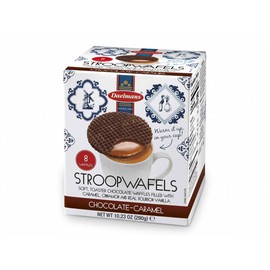 Daelmans Chocolate Caramel Stroopwafels - Chocolate Stroopwafel Caramel, Stroop Waffles, Stroopwaffle, Dutch Chocolate Waffle Cookies, Made in Holland - 10.23 oz (8 Waffles)