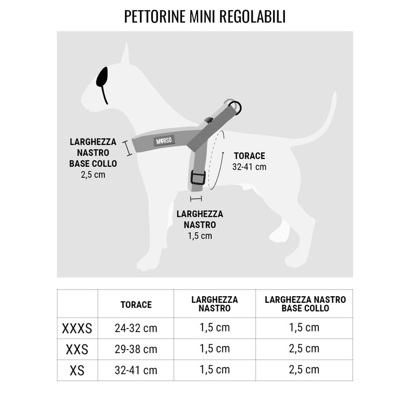 MORSO® MINI Adjustable Harness for Small Dogs, Yellow and Blue,