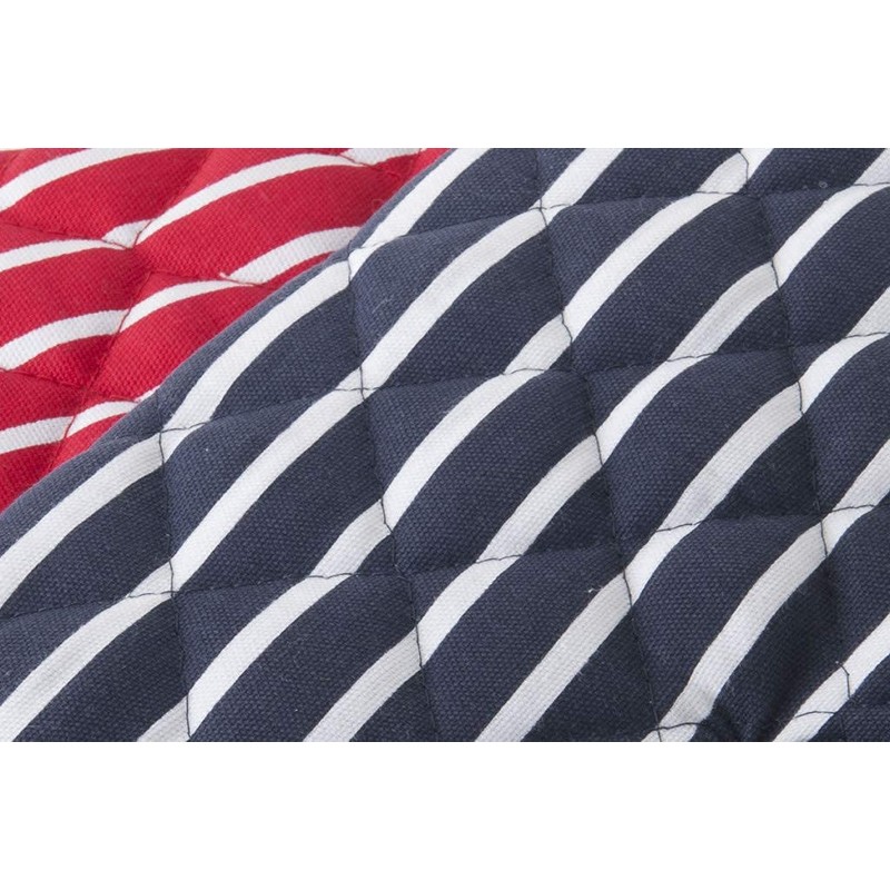 A & B TRADERS Butcher Stripe Double Oven Gloves, Quilted