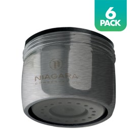 Niagara Conservation N3205NBN-PC-TU 1-Spray 0.5 GPM .94-in. Pressure-Compensating Needle-Spray Faucet Aerator Brushed Nickel, 6-Pack | Bathroom Sink and Kitchen Sink Aerator for Home Improvement