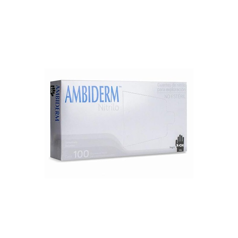 GUANTE DE NITRILO NEGRO MARCA AMBIDERM TALLA XCH