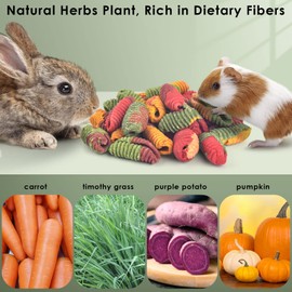 ERKOON Chinchilla Treats, Timothy Grass Chew Toys for Teeth for Rabbit Guinea Pig Gerbil Rat Dwarf Hamster (Large Size-1 Pack)