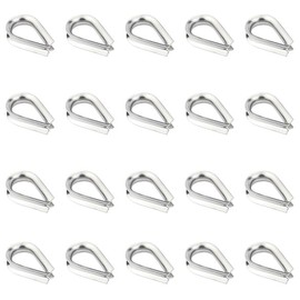 20Pcs M3 Cable Thimble,Stainless Steel Wire Rope Thimbles,Cable Lug Heart Thimble for Wire Rope Rigging