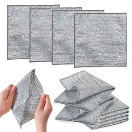 HNNFMY 10PCS Double Layer Wire Dishwashing Cloths Non Scratch Multipurpose Wire Miracle Cleaning Cloths Wire Dishwashing Rags 20x20cm Reusable Cleaning Cloths Dishcloths Rag Towel for Kitchen Dish