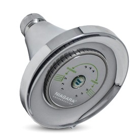 Niagara Conservation N3917CH Earth Luxe 3-Spray with 1.75 GPM 3.35-in. Wall Mount Adjustable Fixed Shower Head in Chrome, 1-Pack | Bathroom Shower Head Sprayer with Pressure Compensation