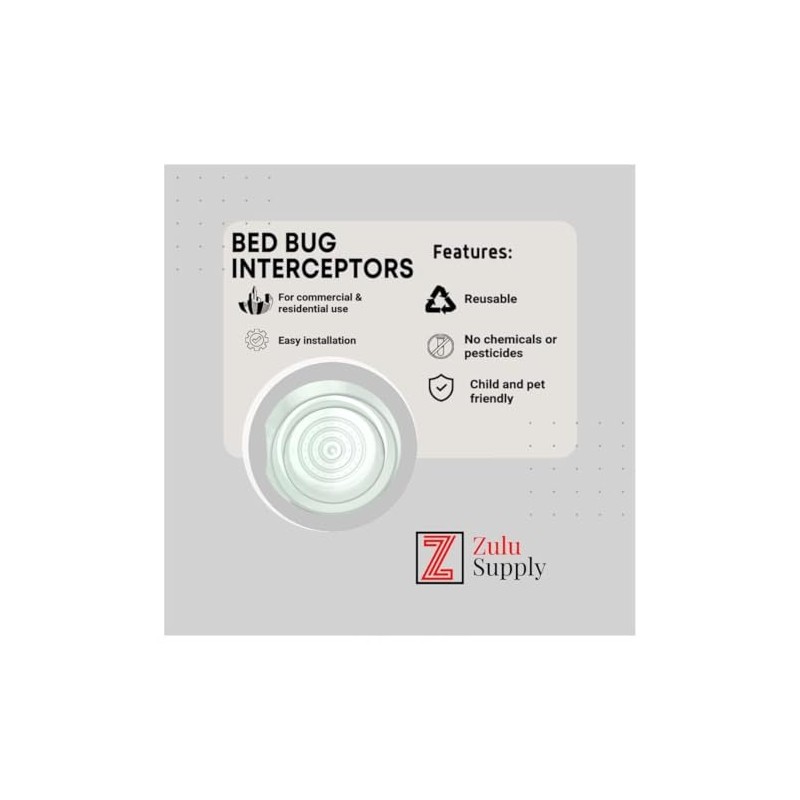 Bed Bug Interceptor Traps – Clear 4-Pack Passive Monitor &