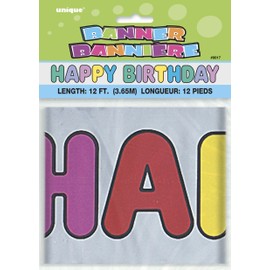 12ft Foil Pastel Happy Birthday Banner